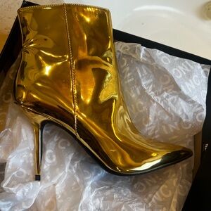 INC International Concepts Gold Heeled Boots with Stiletto